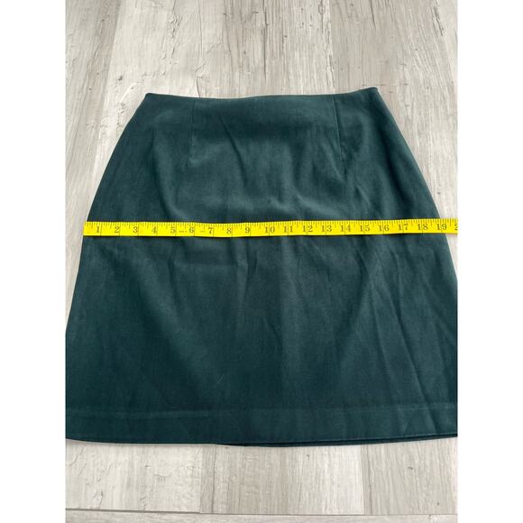 Vintage DBY Green Suede Back Zip Mini Skirt 90s Y2K 7/8 - Picture 7 of 10